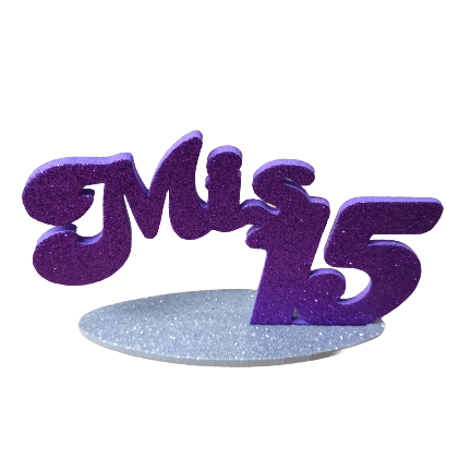 Adorno de torta violeta «Mis 15»