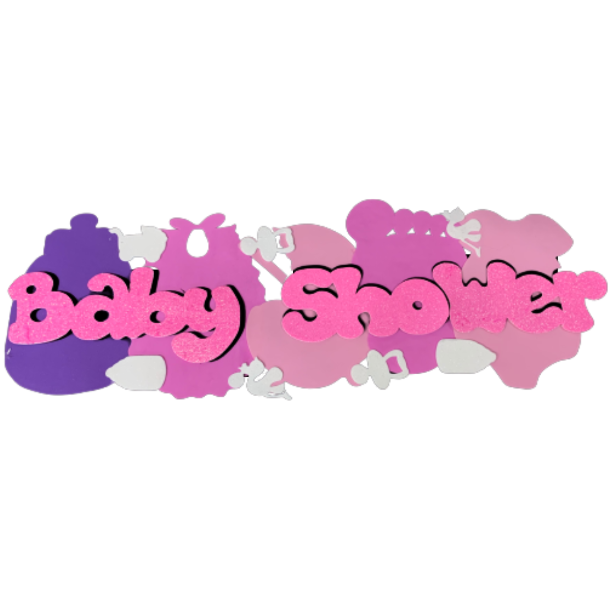 Cartel goma eva  Baby shower rosa