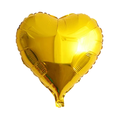 Globo metalizado corazón dorado 46cm