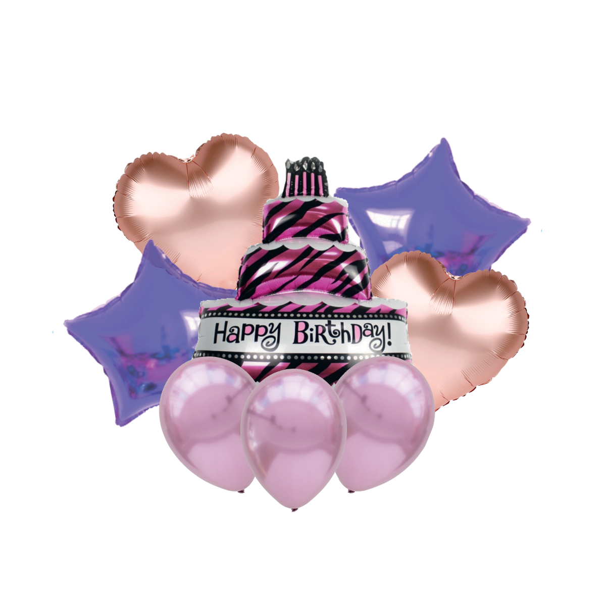 Set de globos Feliz Cumpleaños con Torta
