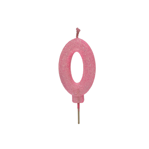 Vela Numero 0 Gibre Rosa