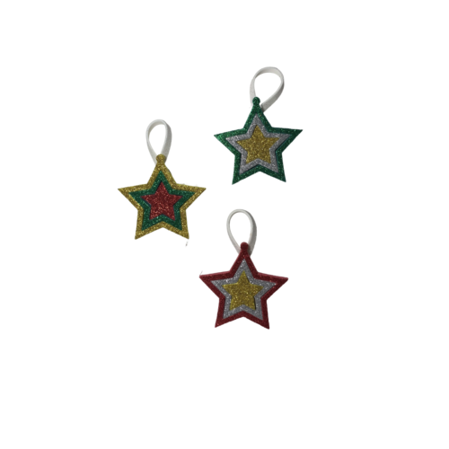 Adorno Navidad Estrella Para Colgar x3 Decoracion