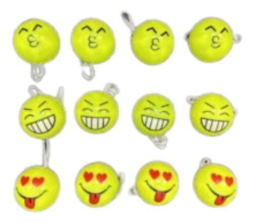 Pack Nariz De Payaso Led Emoticon X10 Cotillón Luminoso - Imagen 2