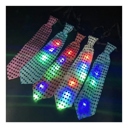 10 Corbatas Led Luminosas Cotillon Fiestas Disfraz - Imagen 3