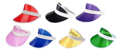 Visera Retro X 10 Gorro Plastico Varios Colores Cotillon