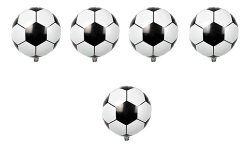 Globos Futbol Pelota Negro Y Blanco De 45cm X5 Unidades