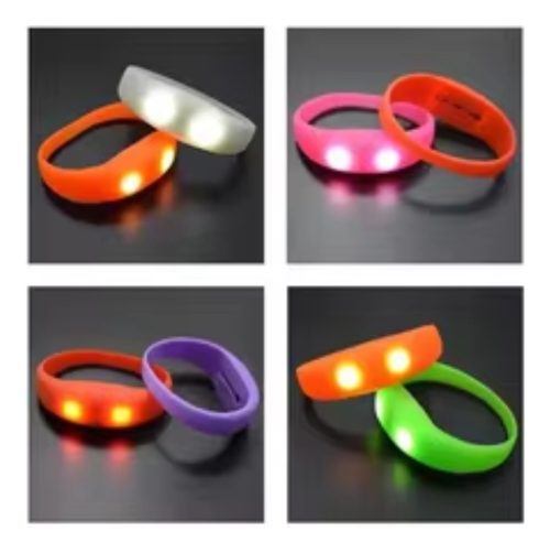 Pulsera De Goma Led X 6 Silicona Luminoso Luces Cotillon - Imagen 3