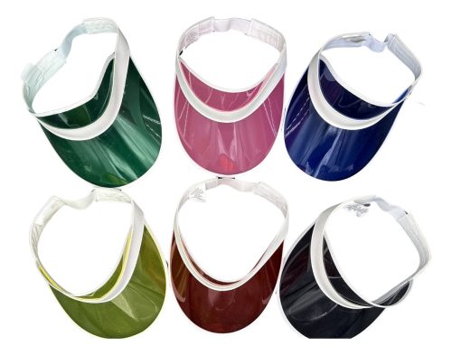 5 Viseras Retro Gorro Plastico Varios Colores Cotillon - Imagen 2