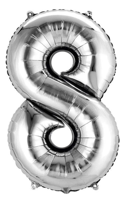 Globos Numeros Metalizados Plata Grande De 32´´ 70cm X1 Unid - Imagen 10