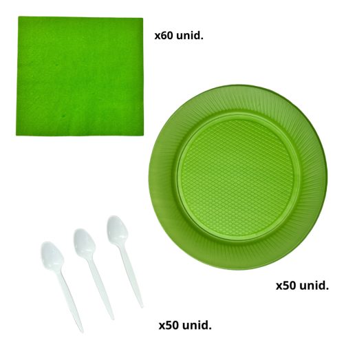 Combo Kit Platos Cucharas Servilletas Colores Fiesta - Imagen 43