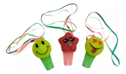 12 Silbatos Led Emoticon Caritas Carioca Luminoso