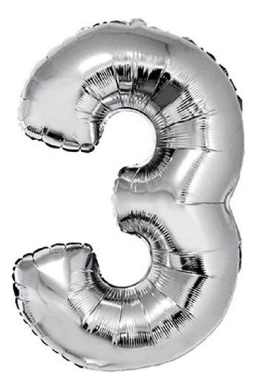 Globos Numeros Metalizados Plata Grande De 32´´ 70cm X1 Unid - Imagen 5