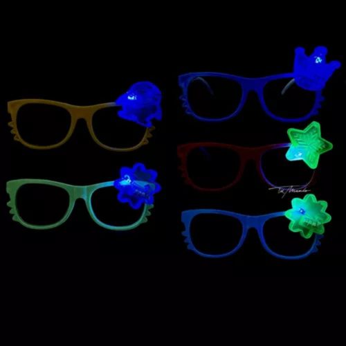 10 Anteojos Con Aplique Led Infantil Cotillon Luminoso - Imagen 3