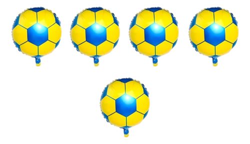 Globos Futbol Pelota Xeneize Azul Y Amarillo De 45cm X5