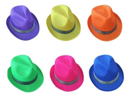 Pack Gorro Tanguero Fluor X 10 Sombreros Tango Cotillon