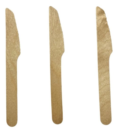 Cuchillo De Madera Bambú 14 Cm Pack X25u