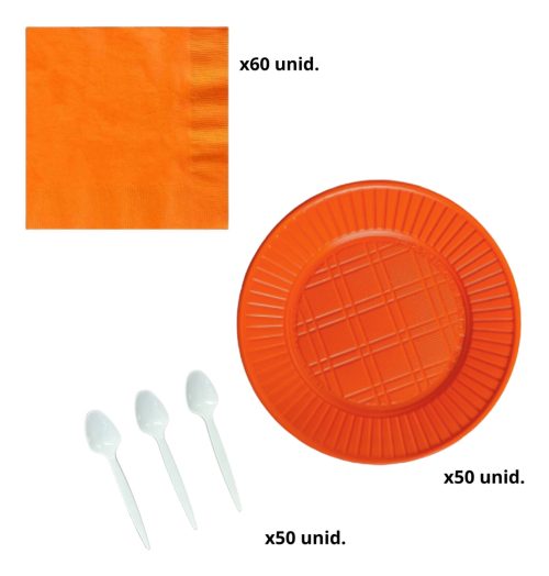 Combo Kit Platos Cucharas Servilletas Colores Fiesta - Imagen 9