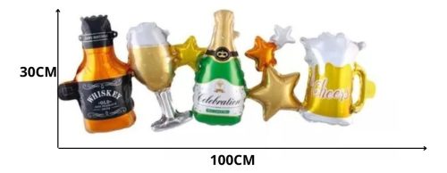 Globo Deco Guirnalda Botella Champagne Chop Cerveza Cotillon - Imagen 2