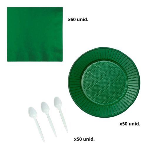 Combo Kit Platos Cucharas Servilletas Colores Fiesta - Imagen 3