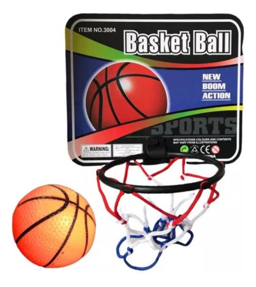 Aro De Basquet Plastico Tablero Carton Pelota