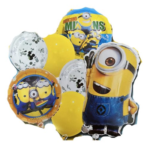 Set 7 Globos Minions Metalizado Cotillon Decoracion