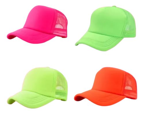 Gorra Visera Trucker Fluo X 10 Cotillón Fluor Gorro