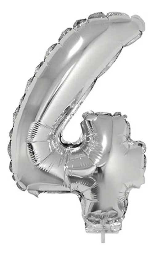 Globos Numeros Metalizados Plata Grande De 32´´ 70cm X1 Unid - Imagen 6