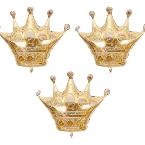 Pack Set Globos Corona Dorada 70cm X 3u