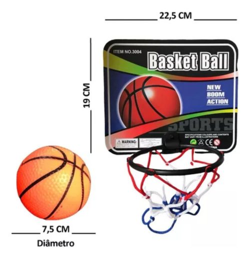 Aro De Basquet Plastico Tablero Carton Pelota - Imagen 2