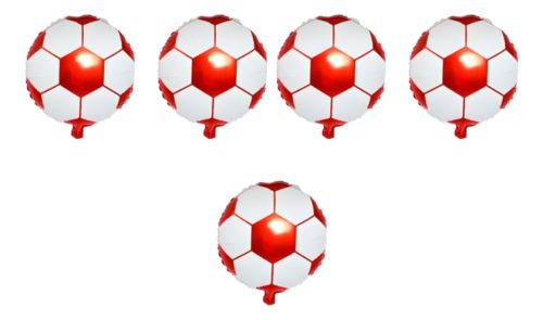 Globos Futbol Pelota Millonario Rojo Y Blanco De 45cm X5