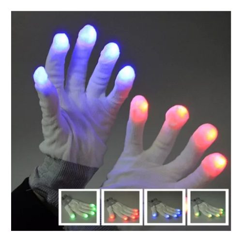 Guantes Led Luminosos Fiesta Cotillon - Imagen 2