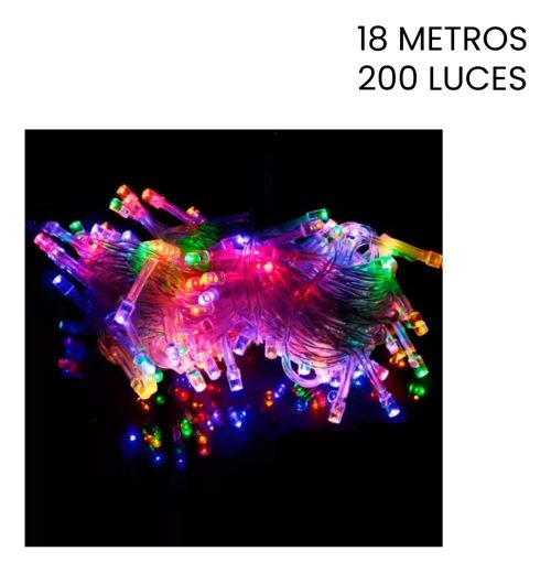 Tira Guirnaldas Led 200 Luces 18 Mts 220v Multicolor - Imagen 3