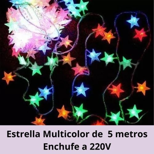 Guirnalda Luz Estrella Rgb 28 Led 5mts 220v - Imagen 2