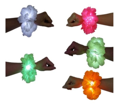 5 Pulseras Hawaiana Led Luminoso Cotillon Fiesta - Imagen 4