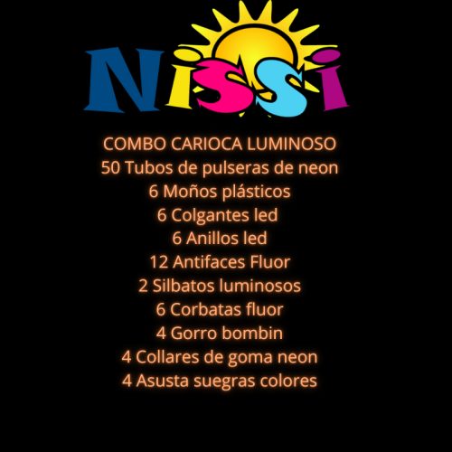 Combo Kit Oferta Cotillon Luminoso Fiesta Carioca 100 Art - Imagen 7