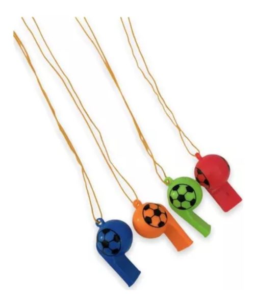 Pack 12 Silbatos Pelota Surtido Carnaval Carioca Collar