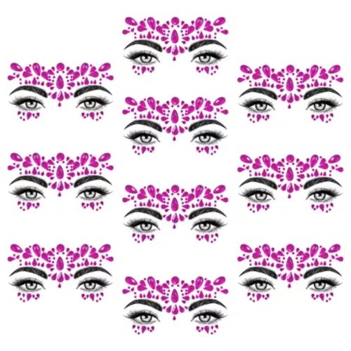 Pack Stickers Faciales X1 Gemas Autoadhesivas Cara Colores