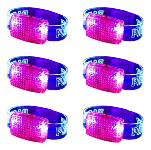 Pulseras Audio Ritmica Cotillón Luminoso Música X12