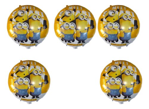 5 Globos Minions Deco Metalizado Cotillon Decoracion